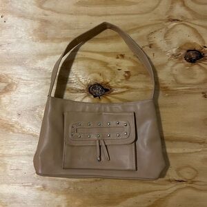 Y2K Tan Studded Shoulder Bag